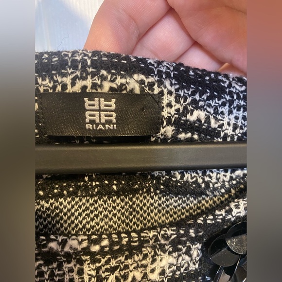 Riani Black White Tweed Sleeveless Top Size 16 (Wool Blend) - Picture 6 of 7